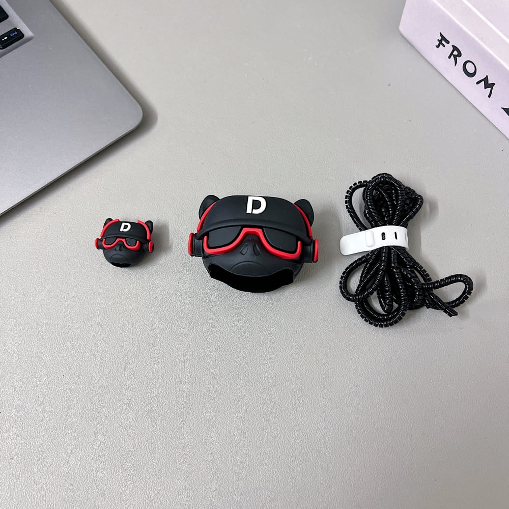 Fun Toon Black Dog Character (20W) Silicone Charger Case