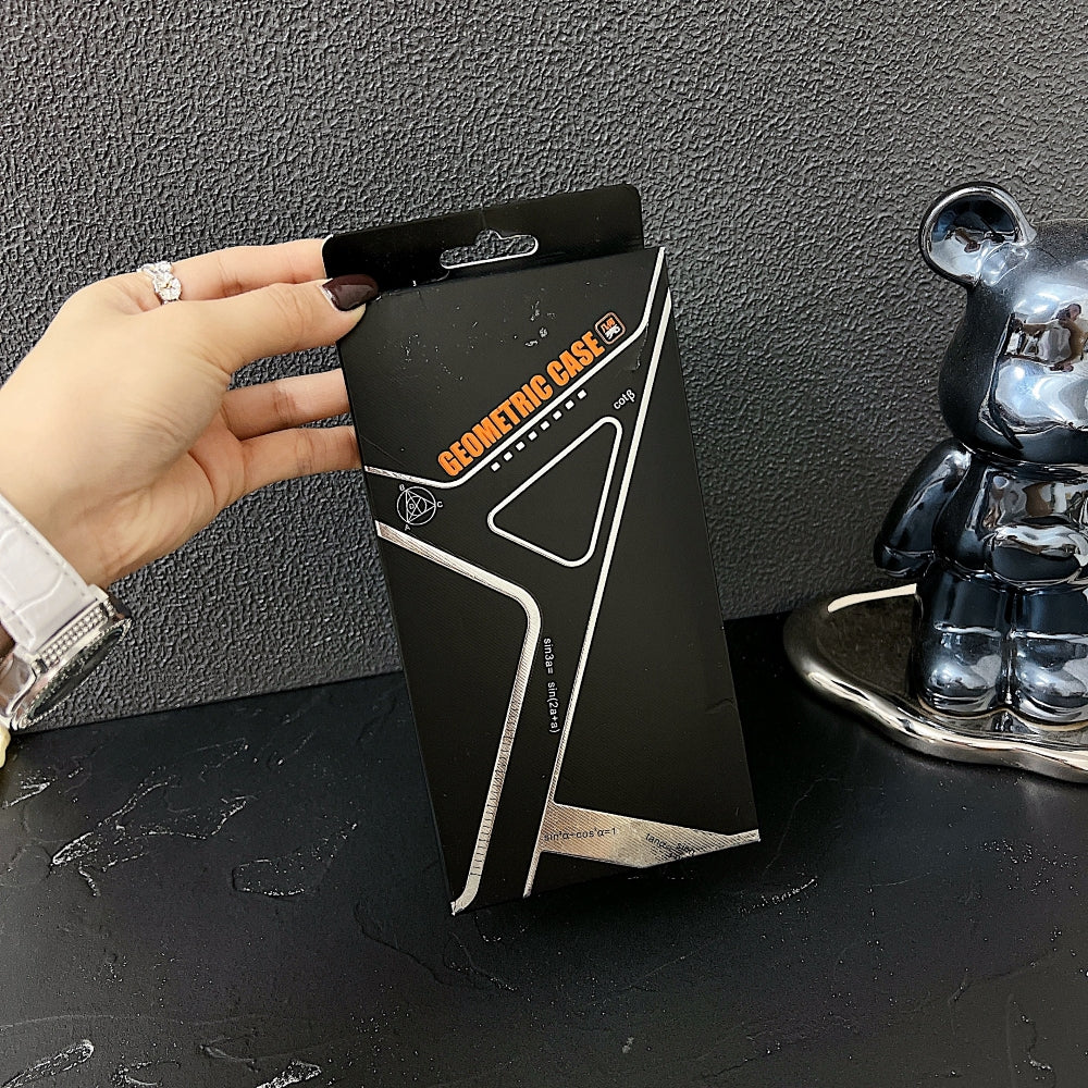 Geometric Metal Phone Case with Bracket Stand - iPhone 14 Pro