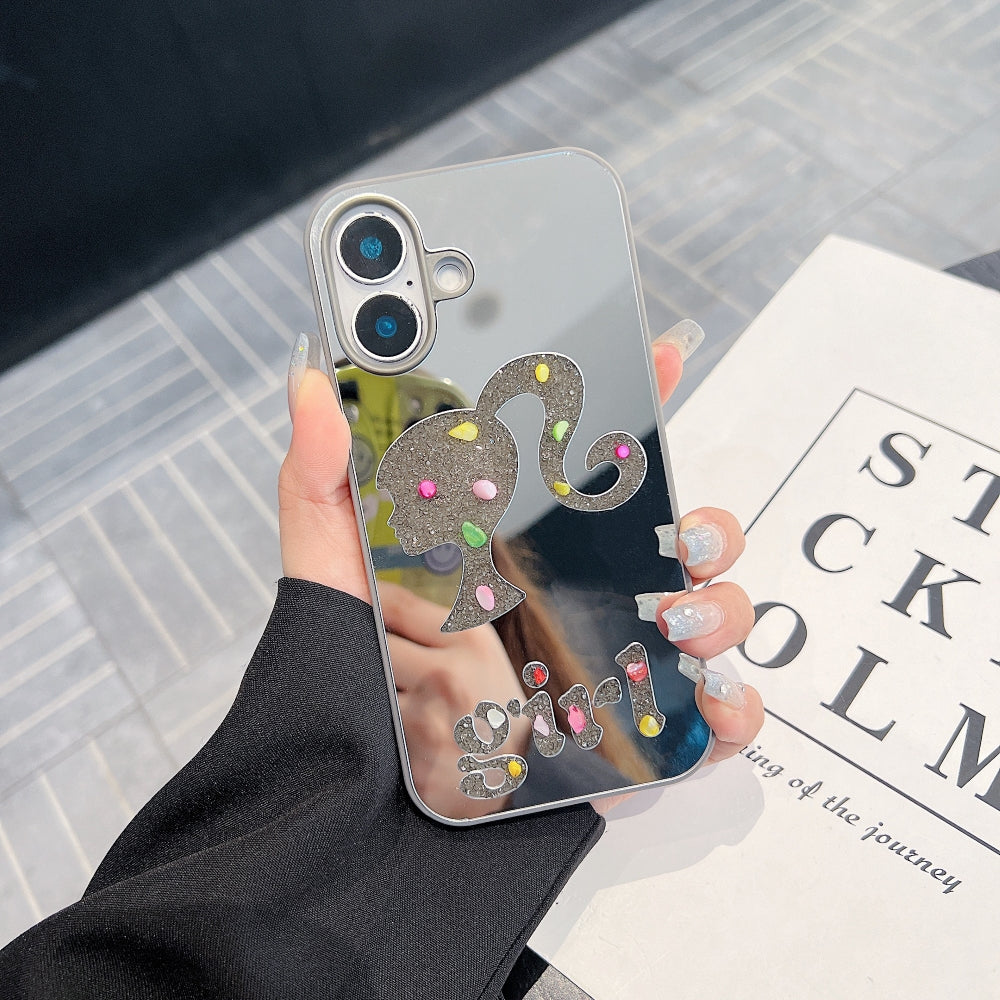 Girl Printed Graphic Mirror Phone Case
