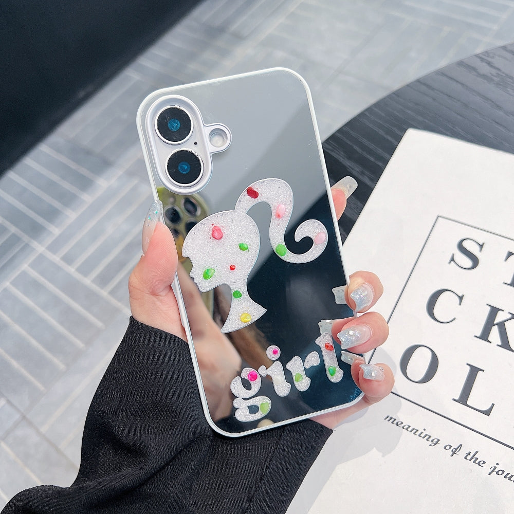 Girl Printed Graphic Mirror Phone Case