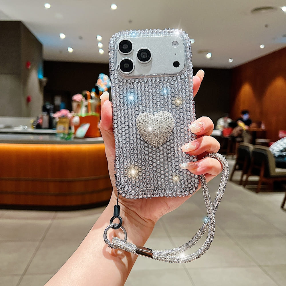 Glam Heart Rhinestone Phone Case