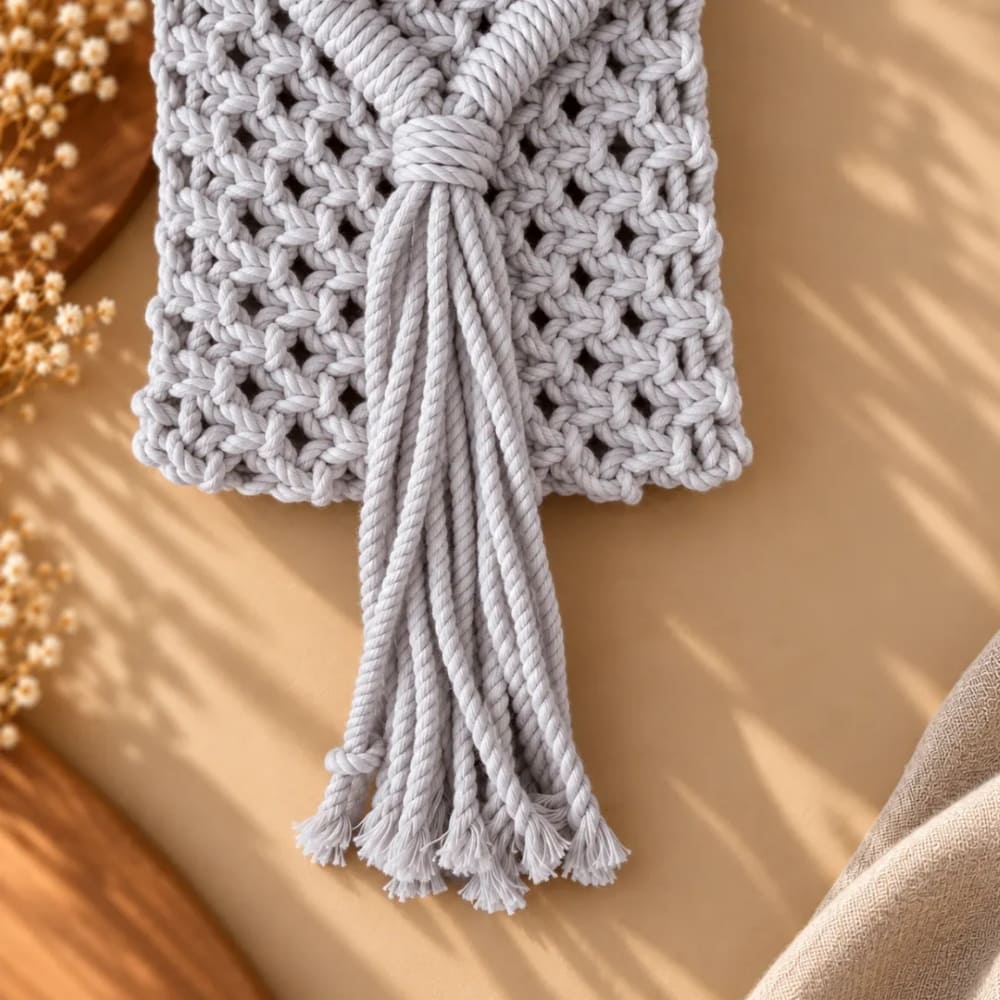 Handwoven Macrame Purse with Braided Strap