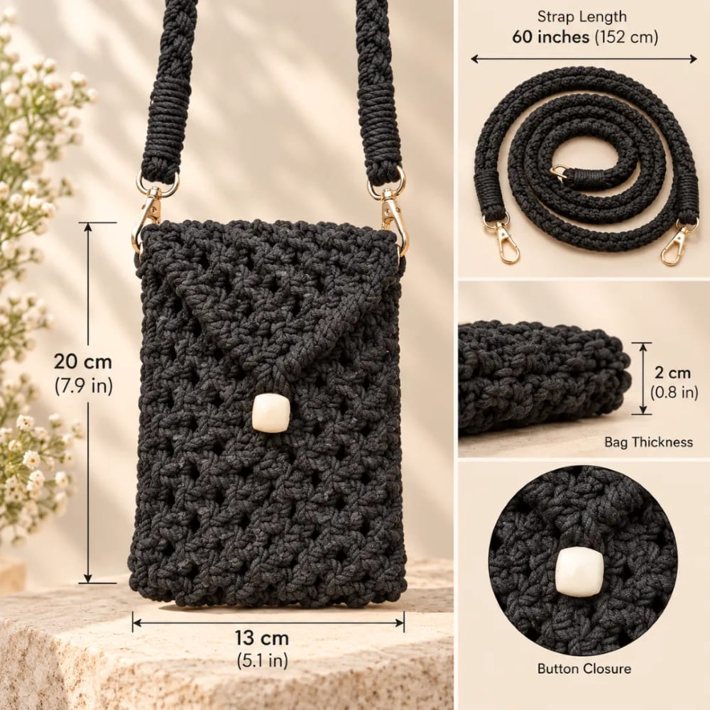 Handwoven Mini Crossbody Bag with Braided Strap