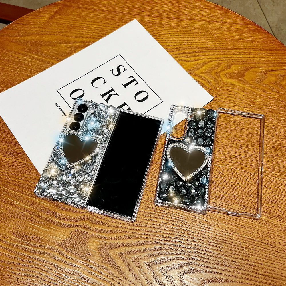 Heart shaped Makeup Mirror Diamond TPU (Soft) Phone Case | Mobile Cover
