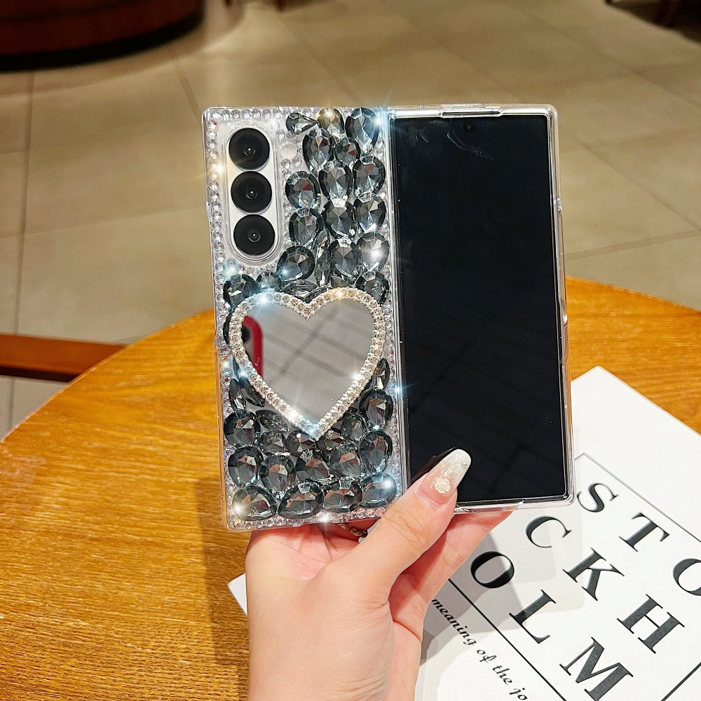 Heart shaped Makeup Mirror Diamond TPU (Soft) Phone Case | Mobile Cover