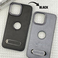 Kickstand Pu Leather Logo Cut Phone Case