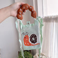 Snuggle Snail Knit Cloud Handle Phone Bag