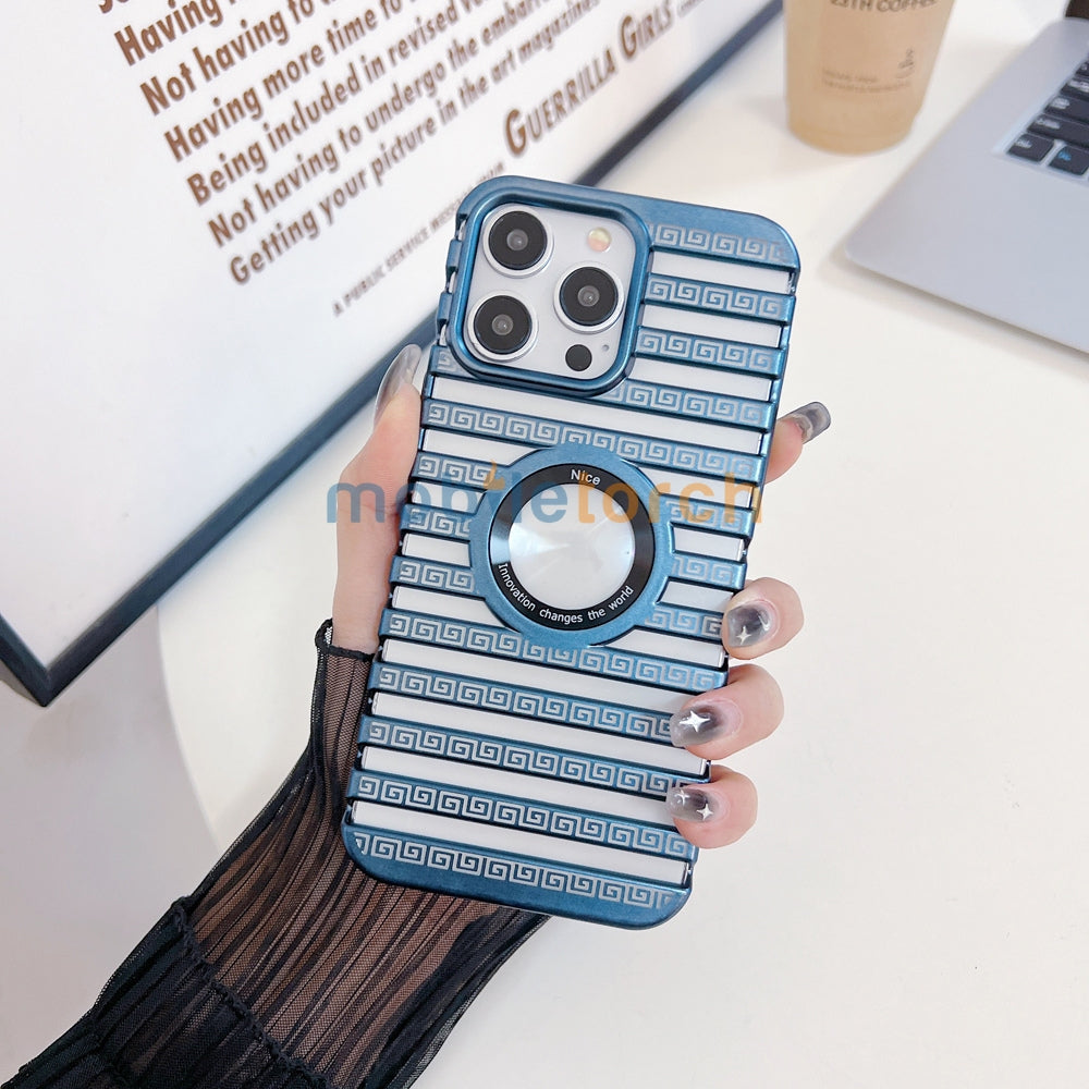 Lines Fiber Texture Logo Cut PC (Hard) Slim Thin Phone Case