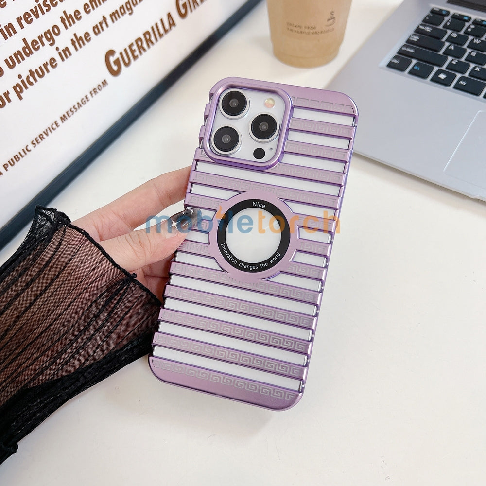 Lines Fiber Texture Logo Cut PC (Hard) Slim Thin Phone Case