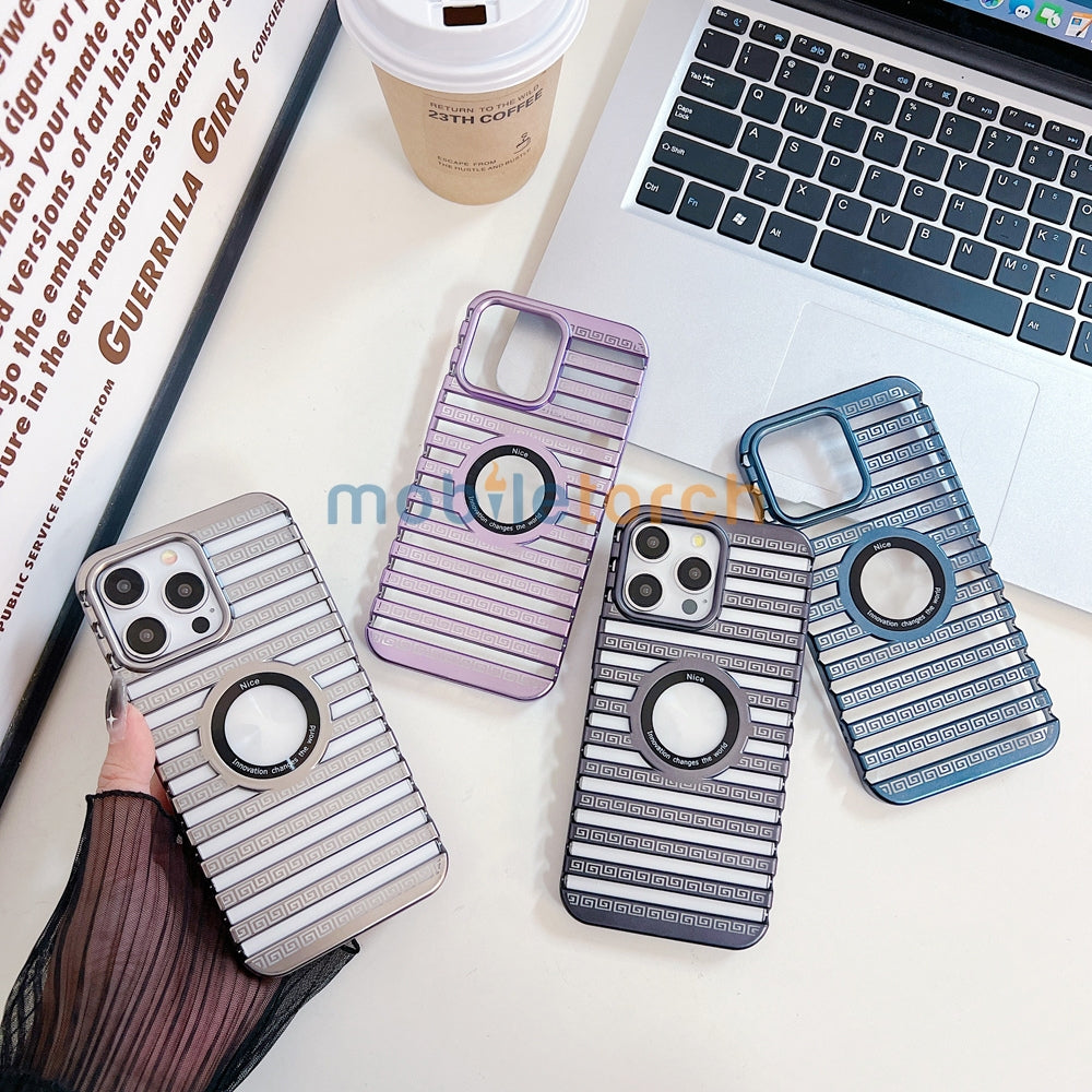 Lines Fiber Texture Logo Cut PC (Hard) Slim Thin Phone Case