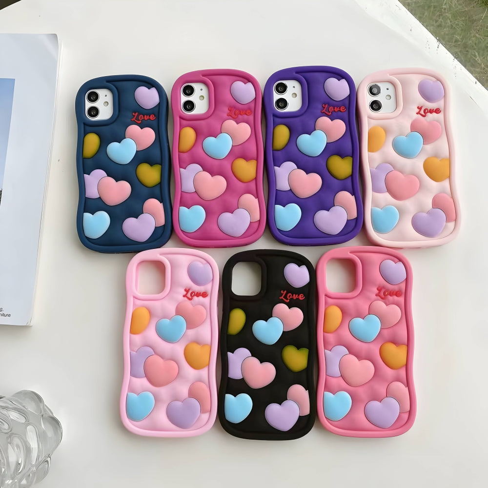 Love Pattern Shockproof Silicone Soft Cover