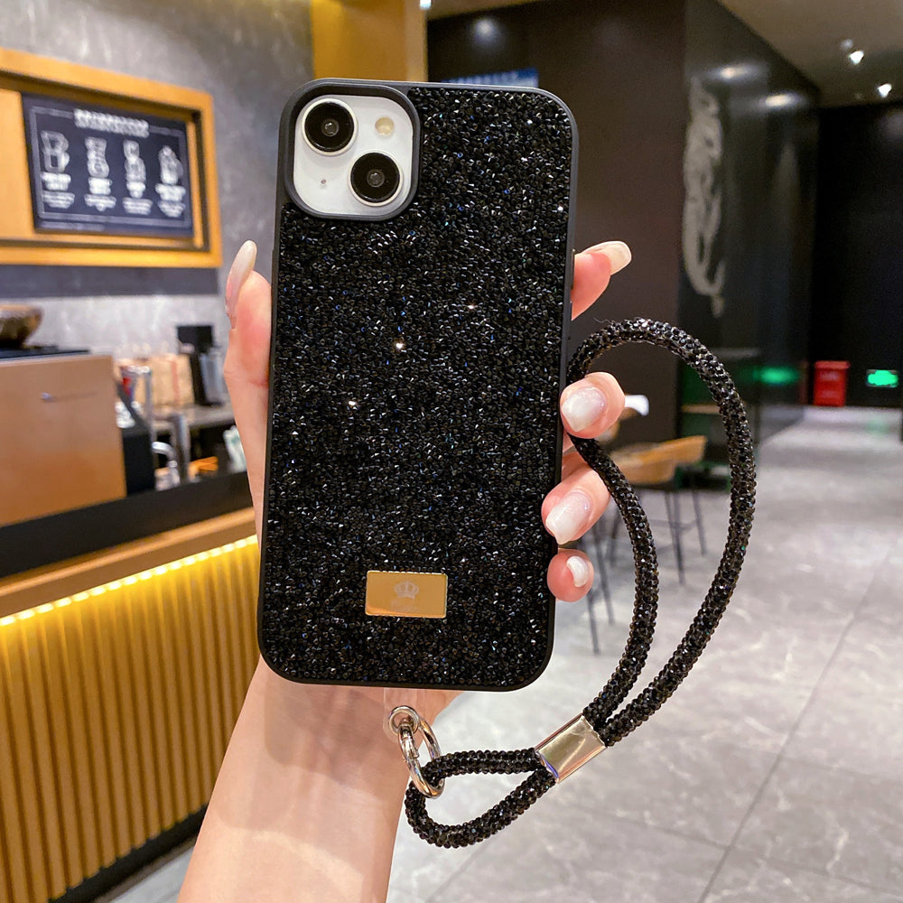 Luxury Fashion Colored Diamond Phone Case With Bracelet
