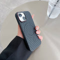 Magsafe PU Leather Woven Mesh Grid Phone Case
