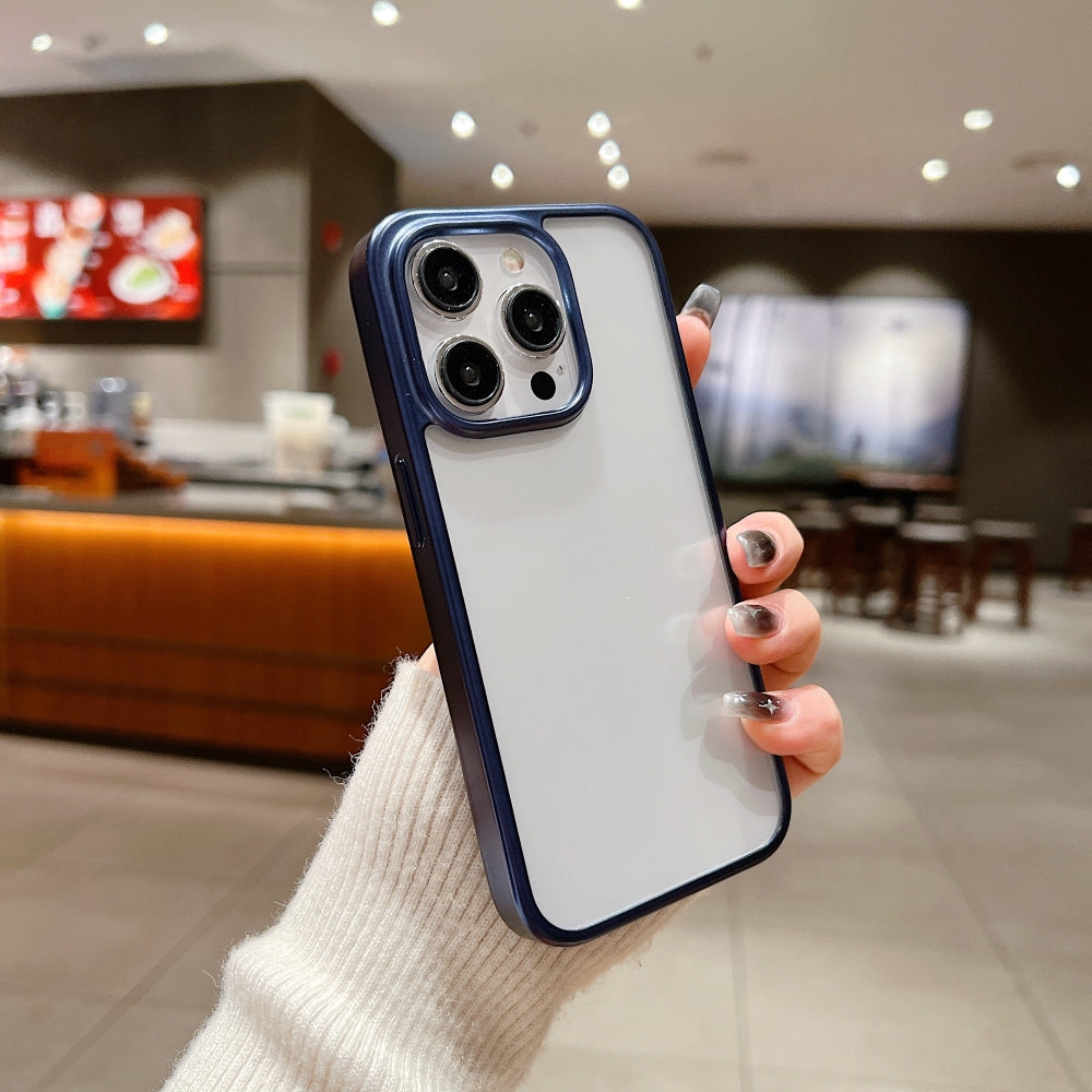 Luxury Electroplated Matte Frame Transparent Case