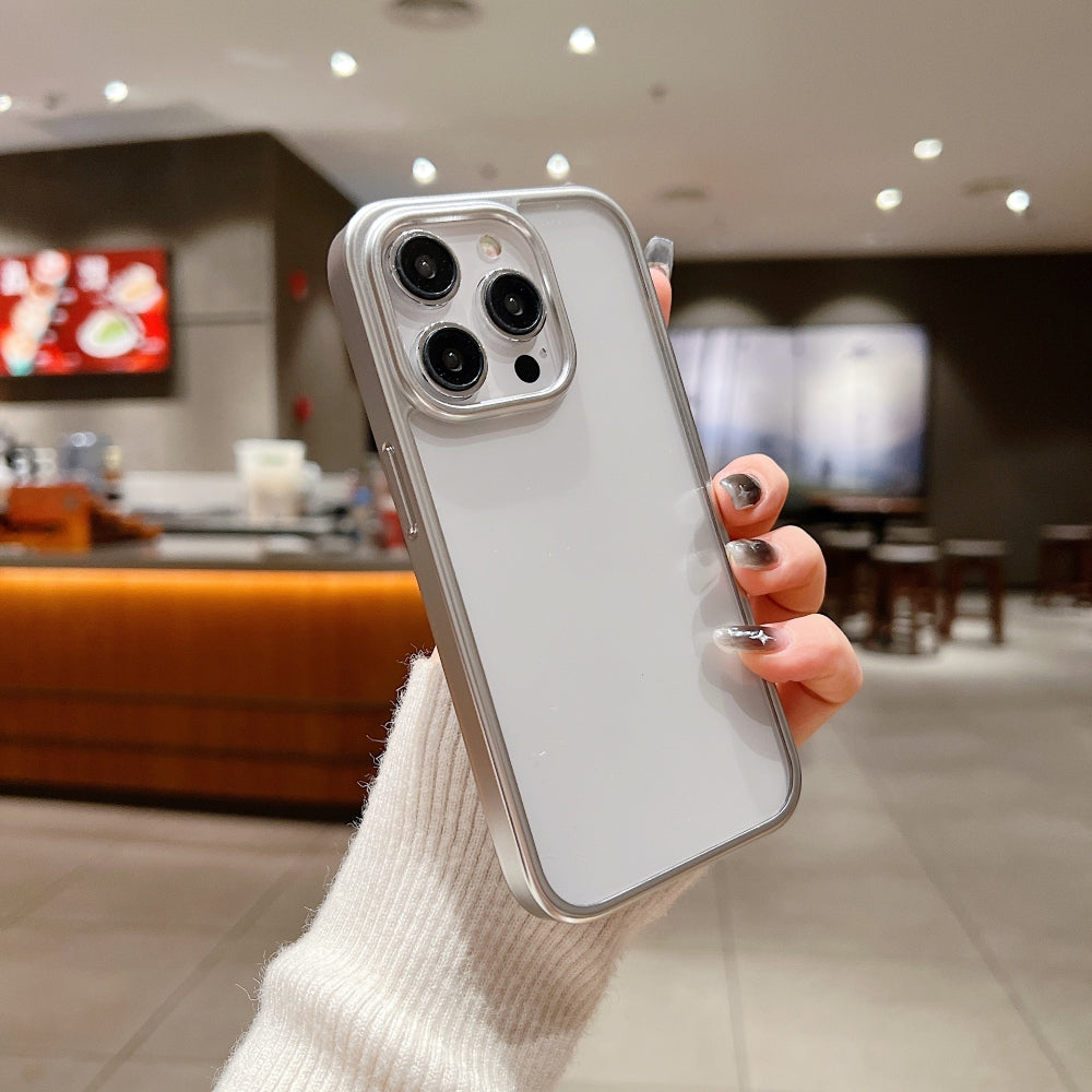 Luxury Electroplated Matte Frame Transparent Case