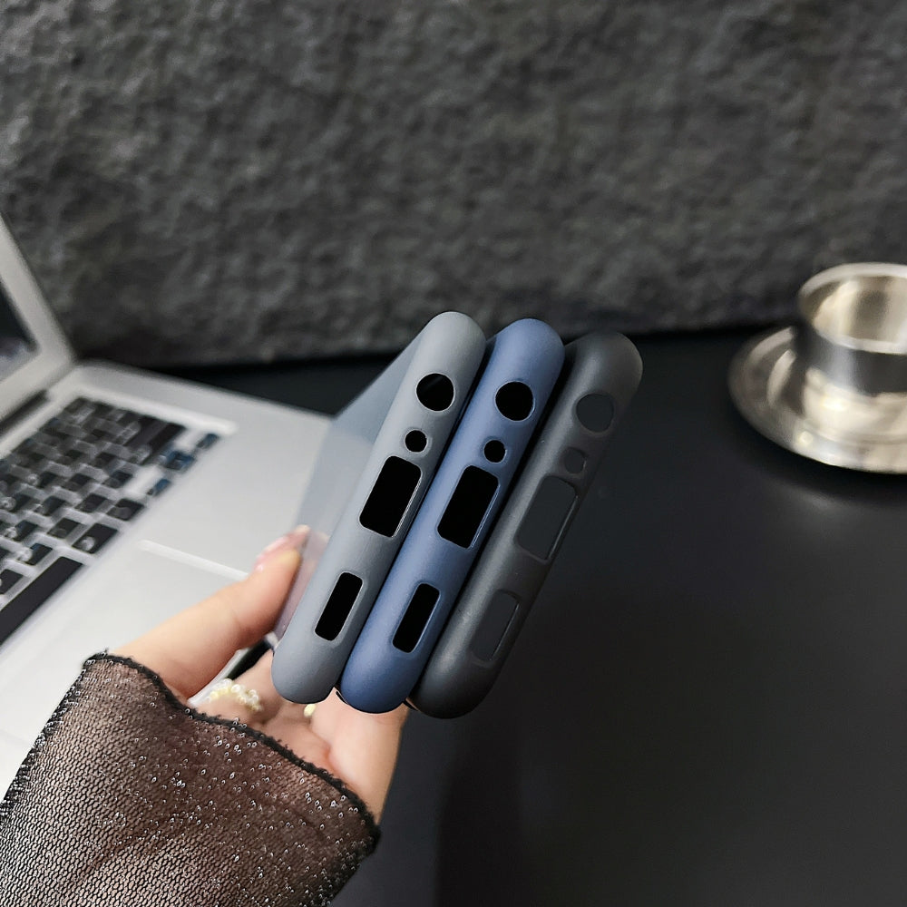 Matte Liquid Silicone Camera Protection Phone Case