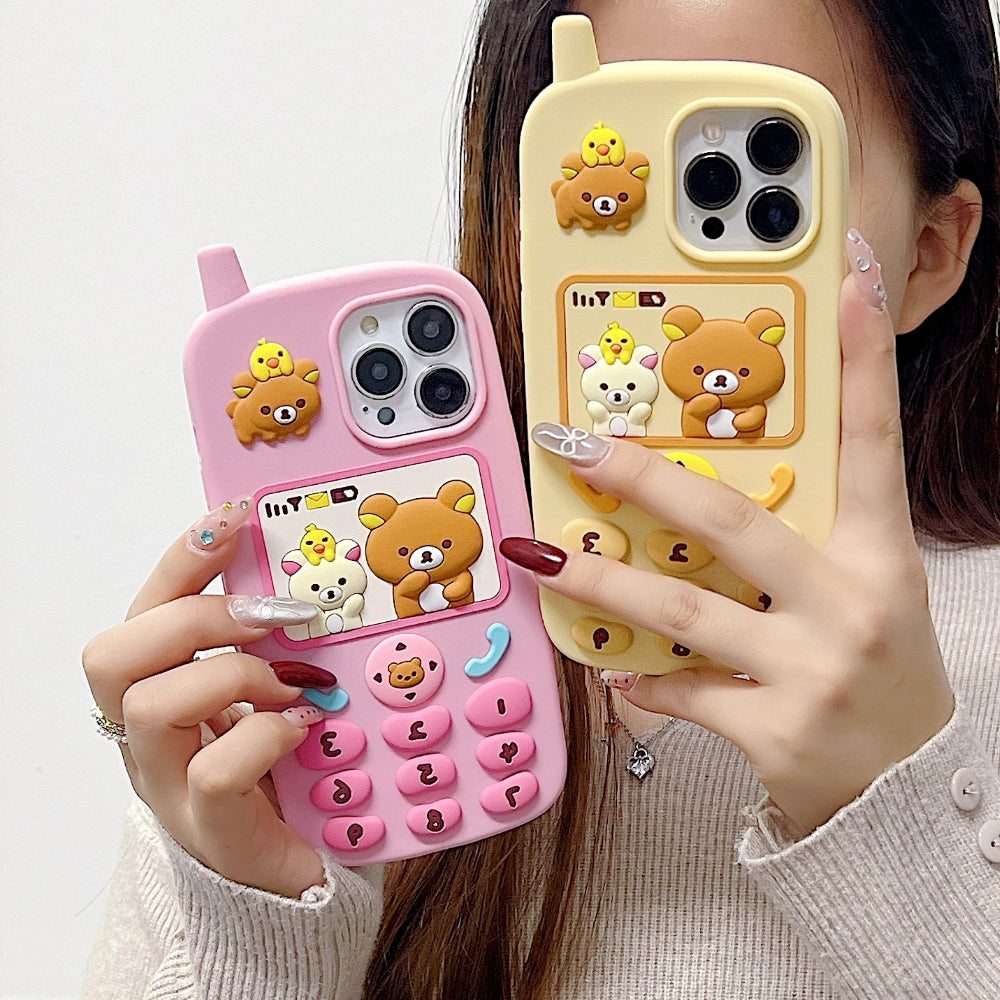 Mobile Shape Bear Silicone Protective Phone Case