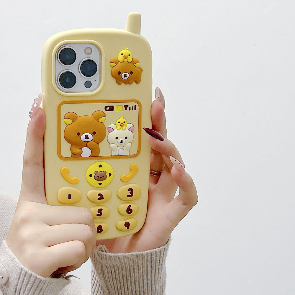 Mobile Shape Bear Silicone Protective Phone Case
