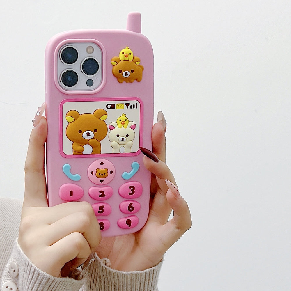 Mobile Shape Bear Silicone Protective Phone Case