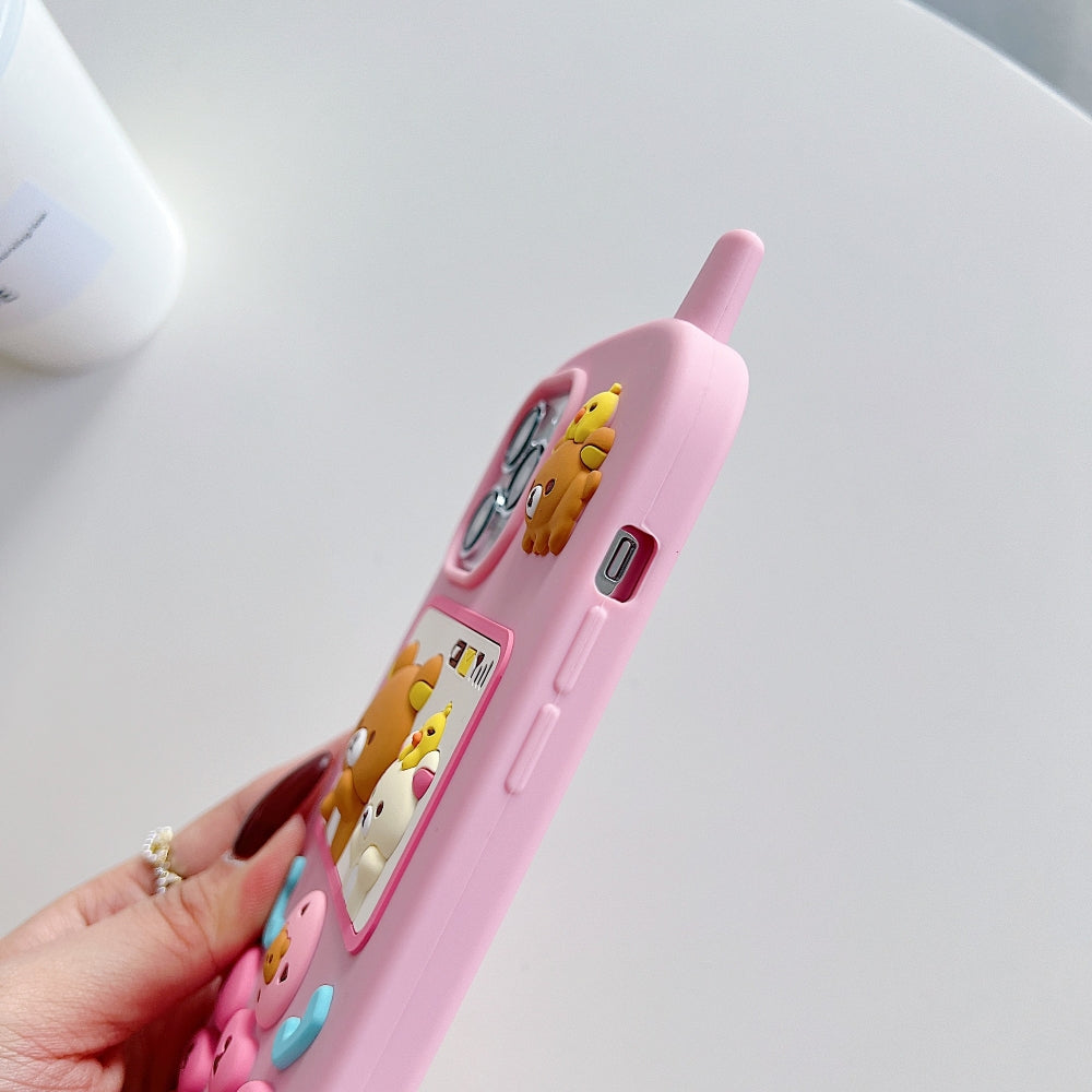 Mobile Shape Bear Silicone Protective Phone Case