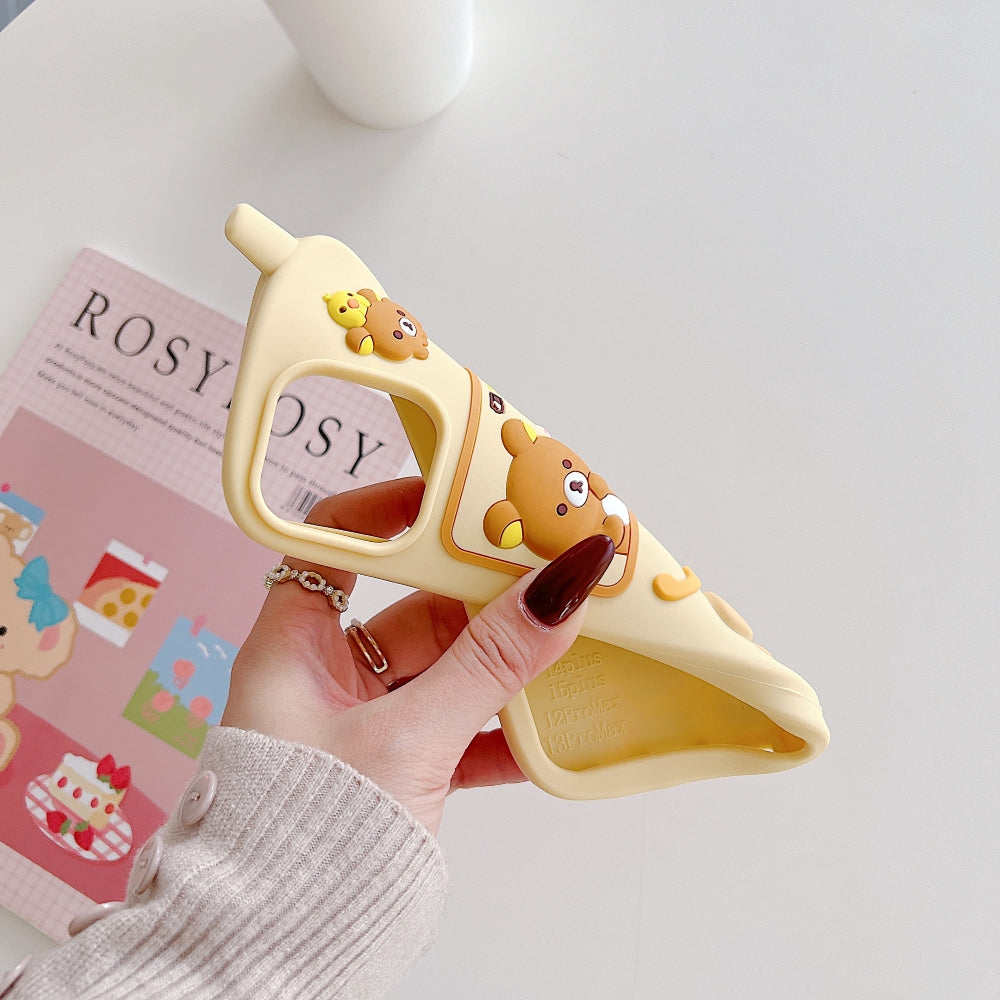 Mobile Shape Bear Silicone Protective Phone Case