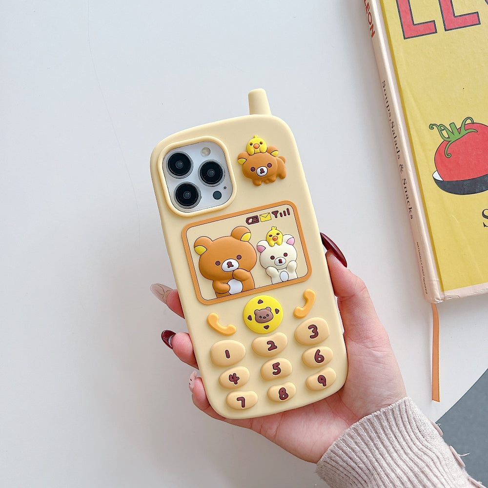 Mobile Shape Bear Silicone Protective Phone Case