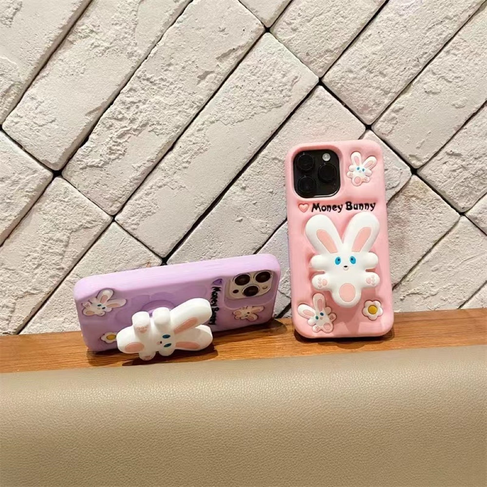 Money Bunny Pop Stand Silicone Phone Case
