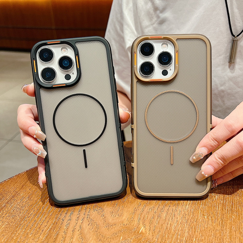 New Style Grid Pattern Fine Circle Magnetic Phone Case