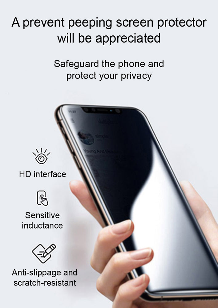 Privacy Tempered Glass | Edge to Edge Coverage Screen Protector Guard | Premium Grade Anti Peeping Hardness Screen Protector - iPhone Series