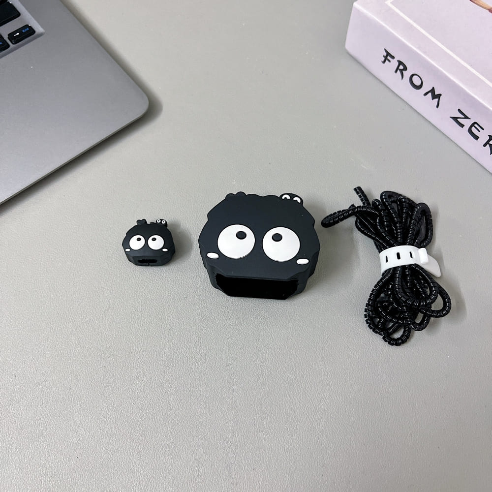 Power Pop Black Owl Character (20W) Silicone Charger Case