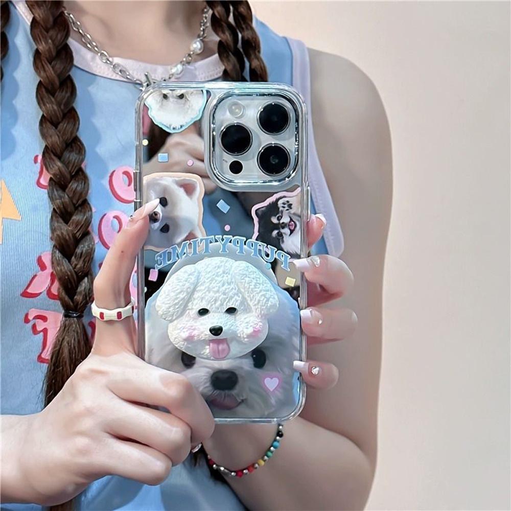 Puppy Face Luxury Plating Case with Puppy Face Stand