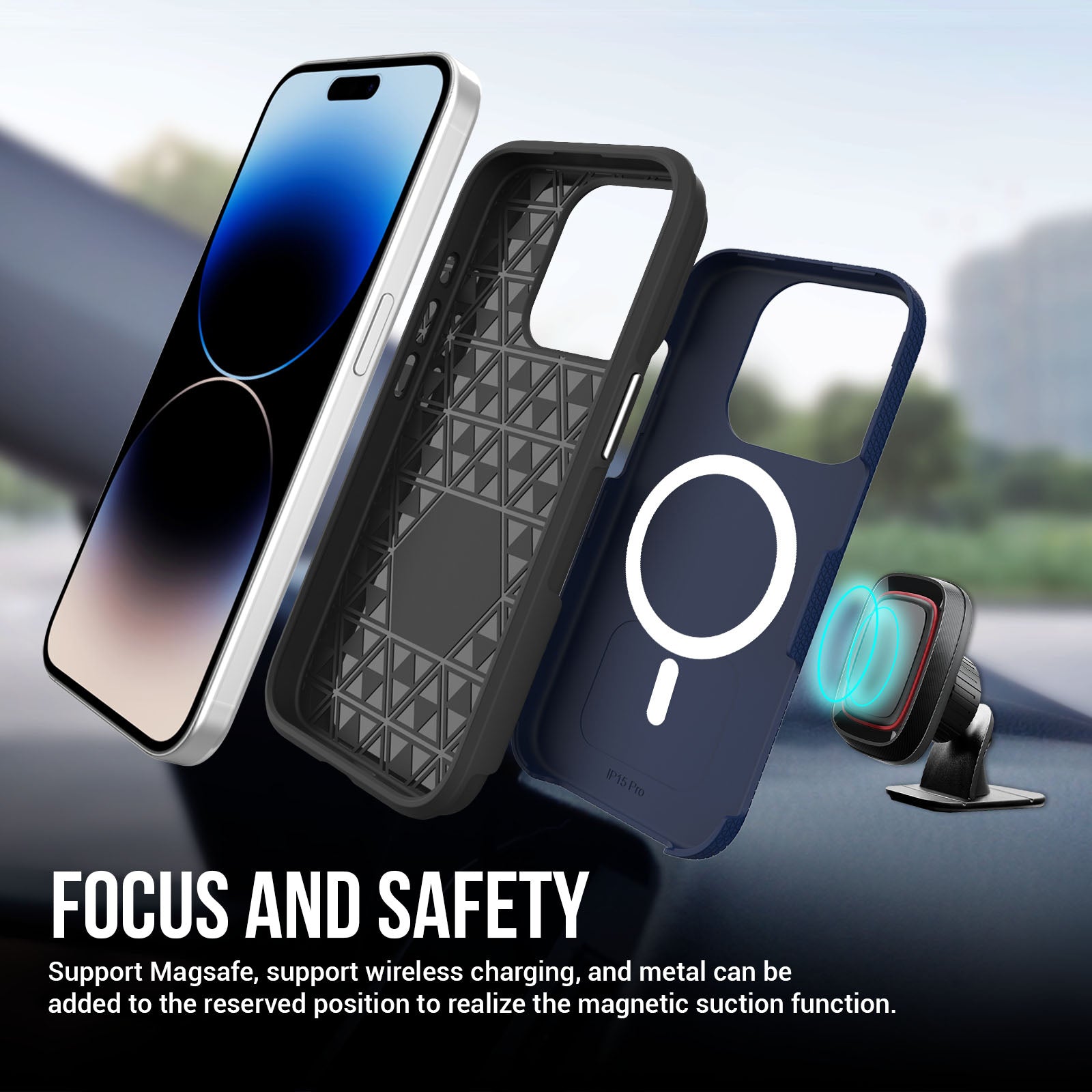 Shockproof Rugged Metal Button Phone Case