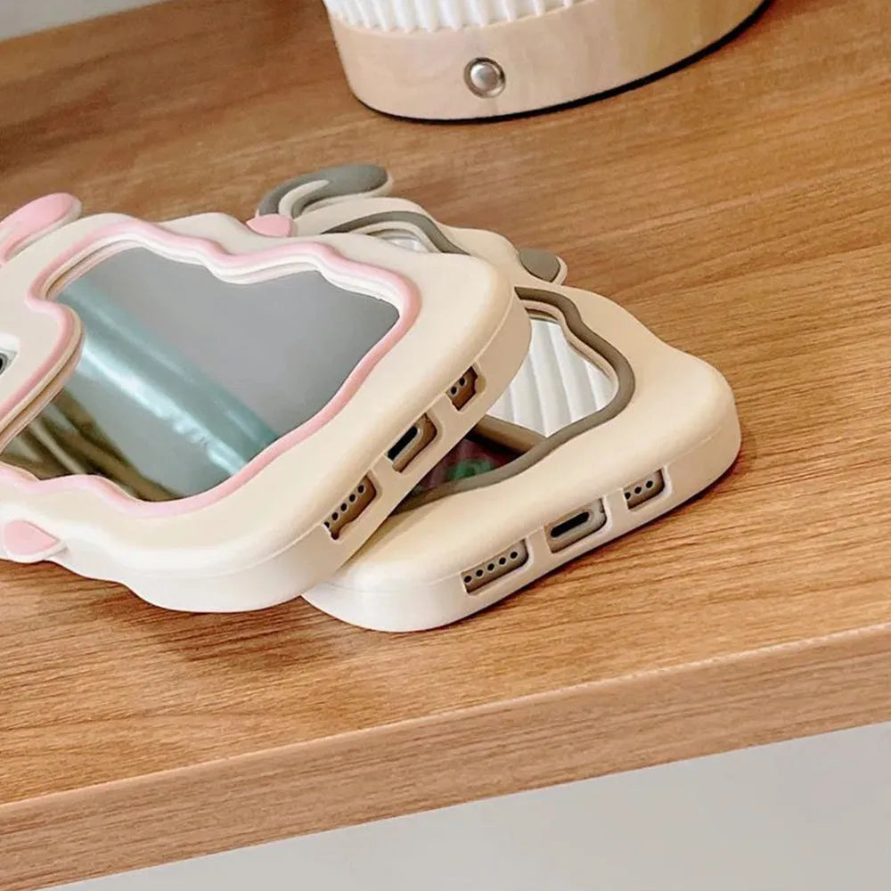 Silicone Mirror Cute Rabbit Design Cover