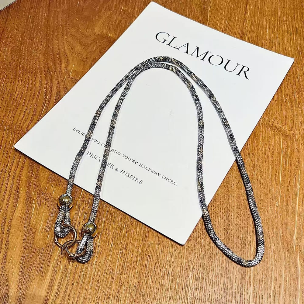 Silver Stardust Rhinestone Phone Chain | Phone Strap