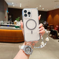 Solid Color Glitter Magsafe Transparent Phone Case