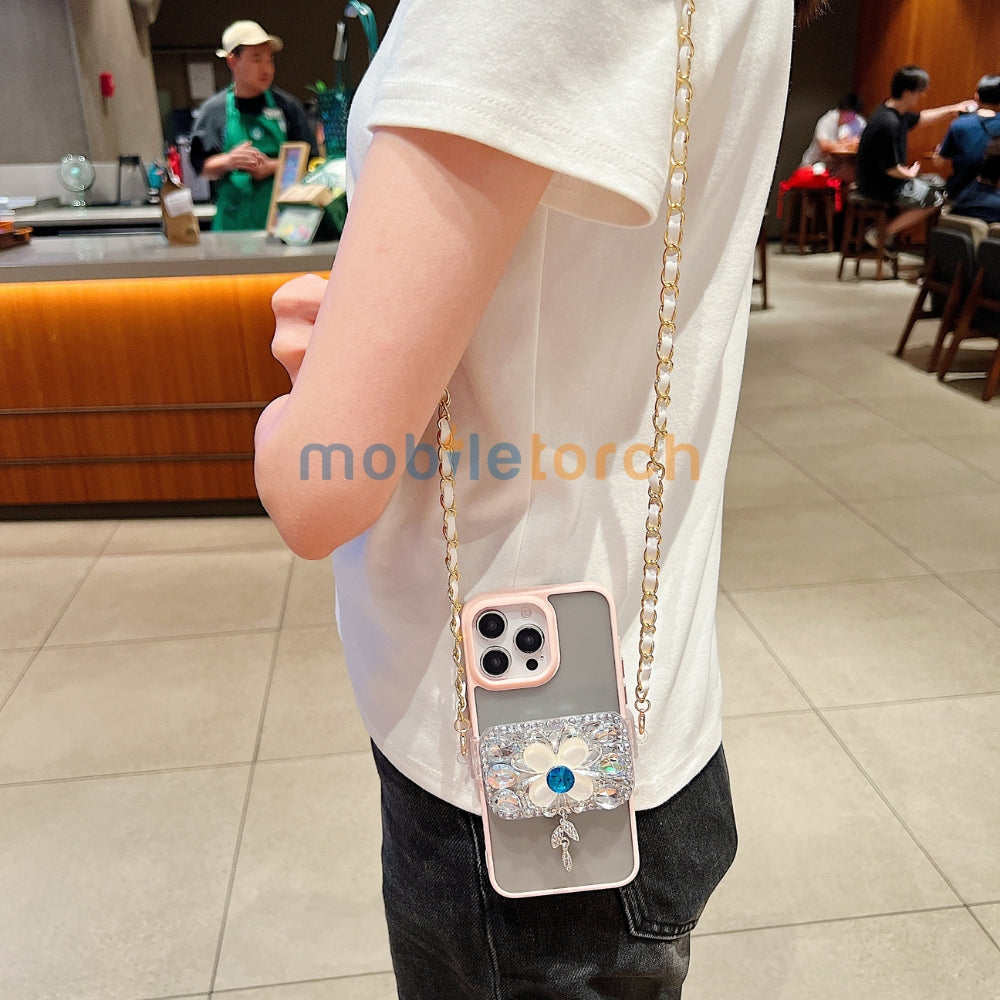 Stone Flower Pattern Universal Stand with Crystal Bracelet