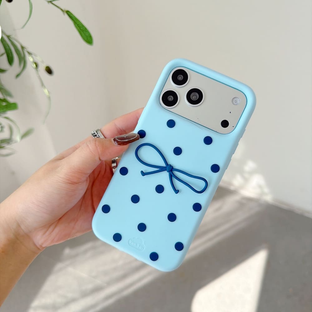 Sweetheart Ribbon and Dots Delight Silicone Phone Case
