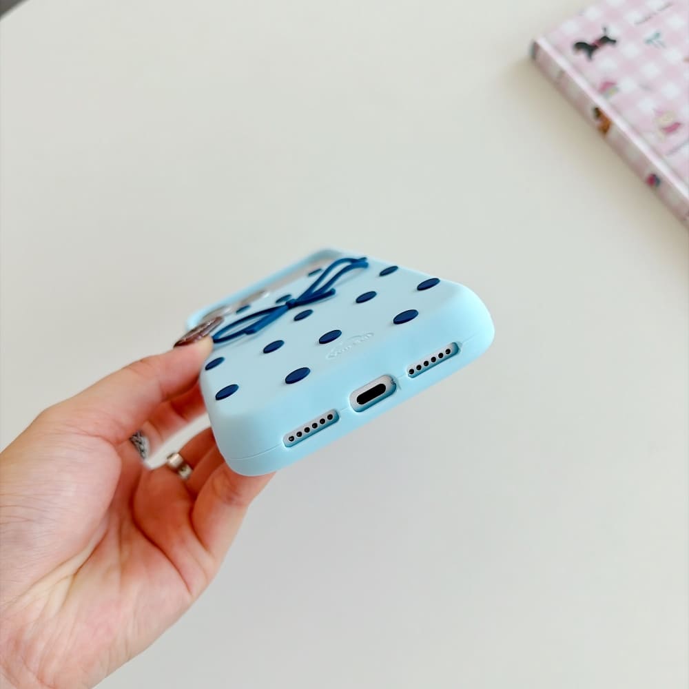 Sweetheart Ribbon and Dots Delight Silicone Phone Case