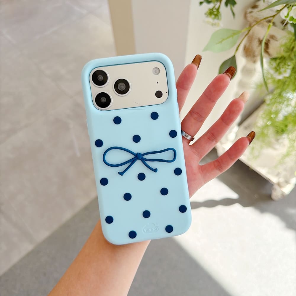Sweetheart Ribbon and Dots Delight Silicone Phone Case
