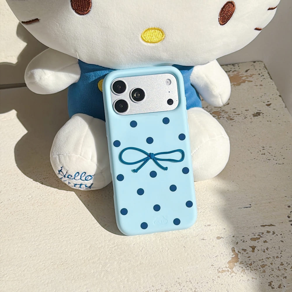 Sweetheart Ribbon and Dots Delight Silicone Phone Case