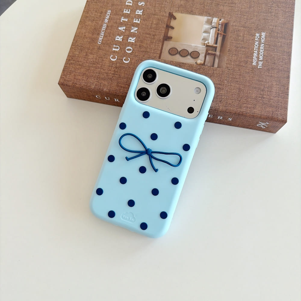 Sweetheart Ribbon and Dots Delight Silicone Phone Case
