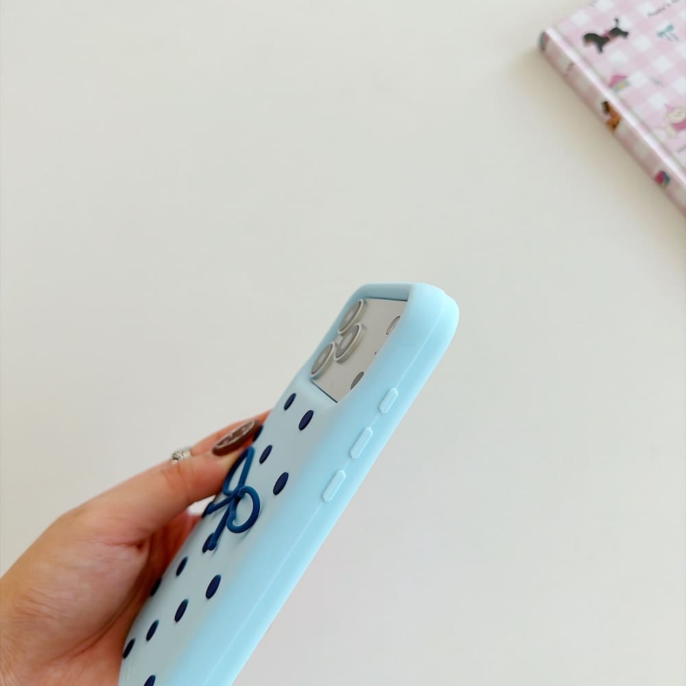 Sweetheart Ribbon and Dots Delight Silicone Phone Case