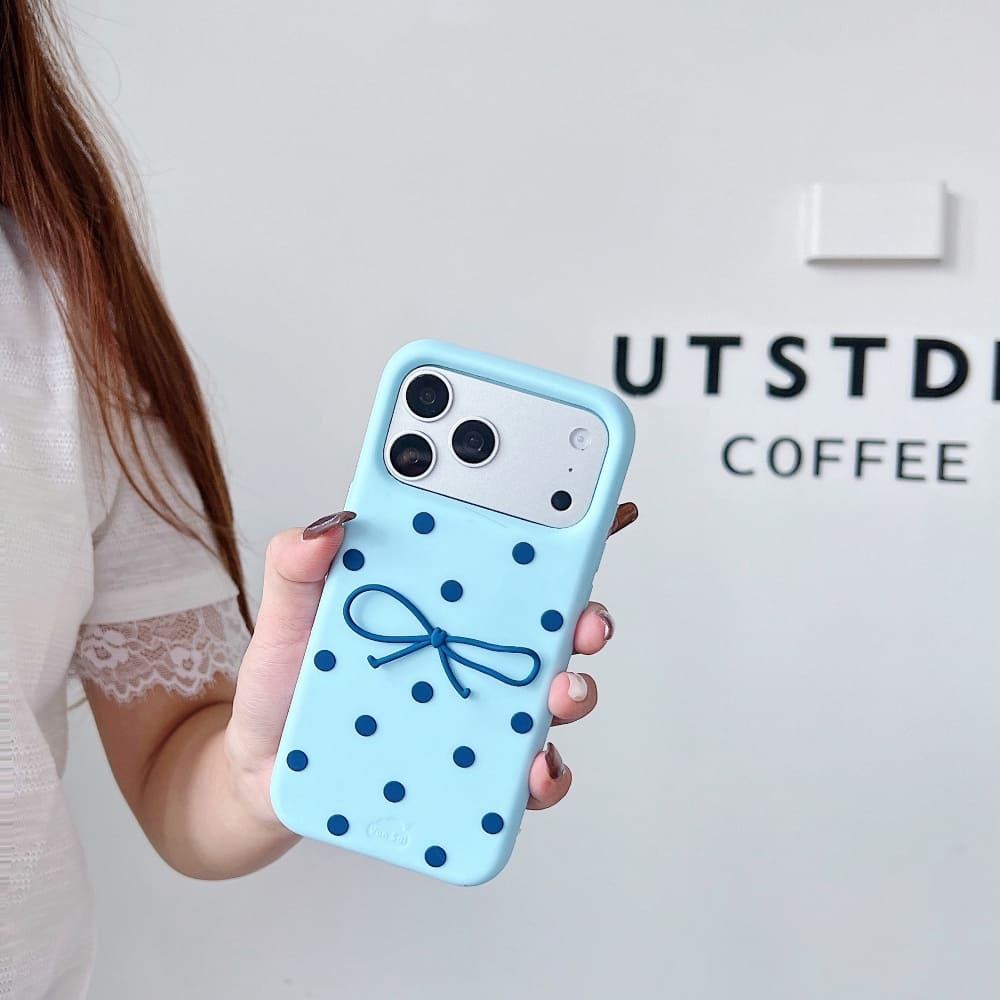 Sweetheart Ribbon and Dots Delight Silicone Phone Case