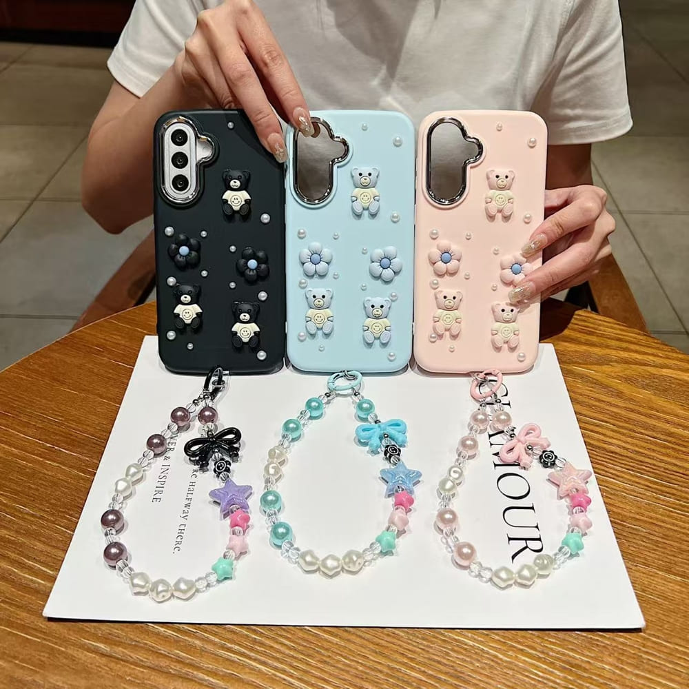 Teddy Sprinkle Phone Case with Bracelet