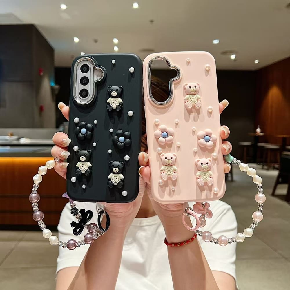 Teddy Sprinkle Phone Case with Bracelet