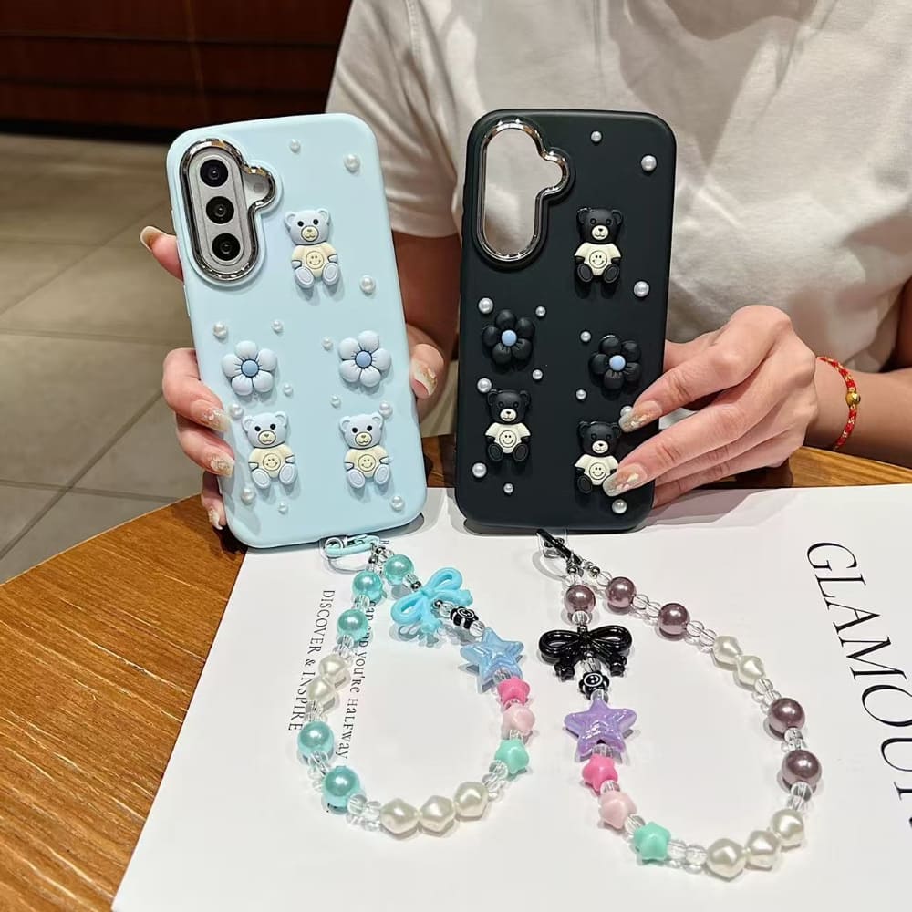 Teddy Sprinkle Phone Case with Bracelet