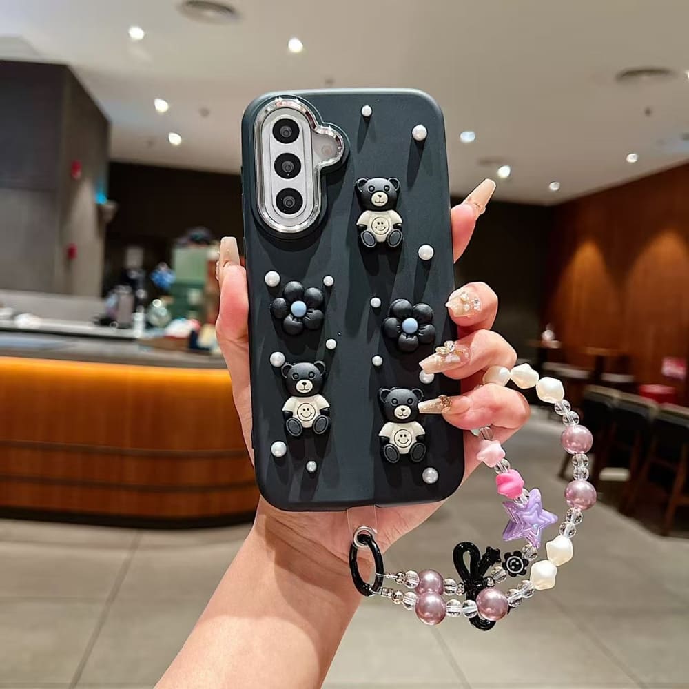 Teddy Sprinkle Phone Case with Bracelet