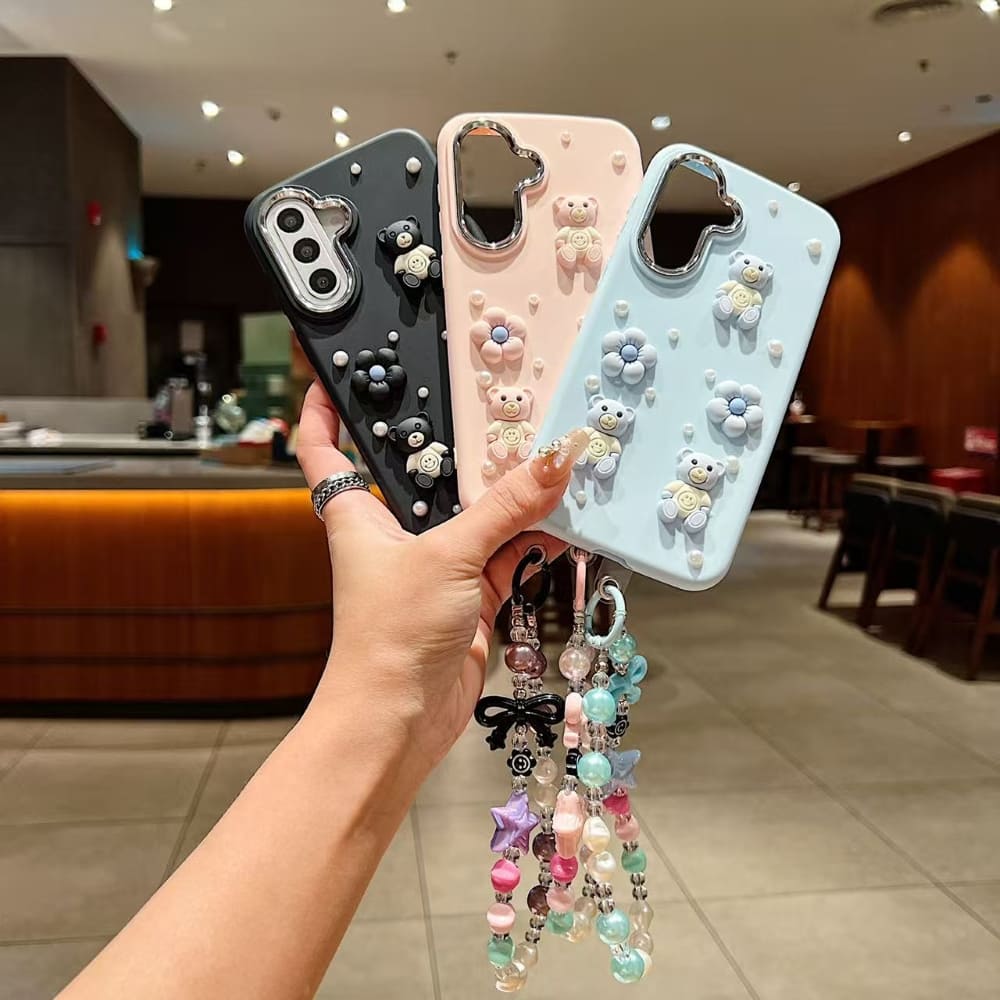 Teddy Sprinkle Phone Case with Bracelet