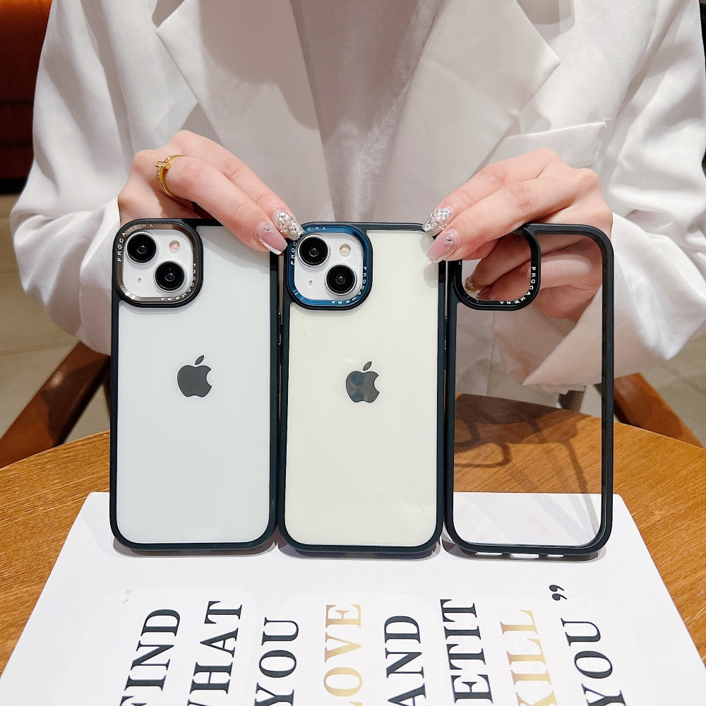 Luxury Transparent Anti-shock Metal Camera Ring Case