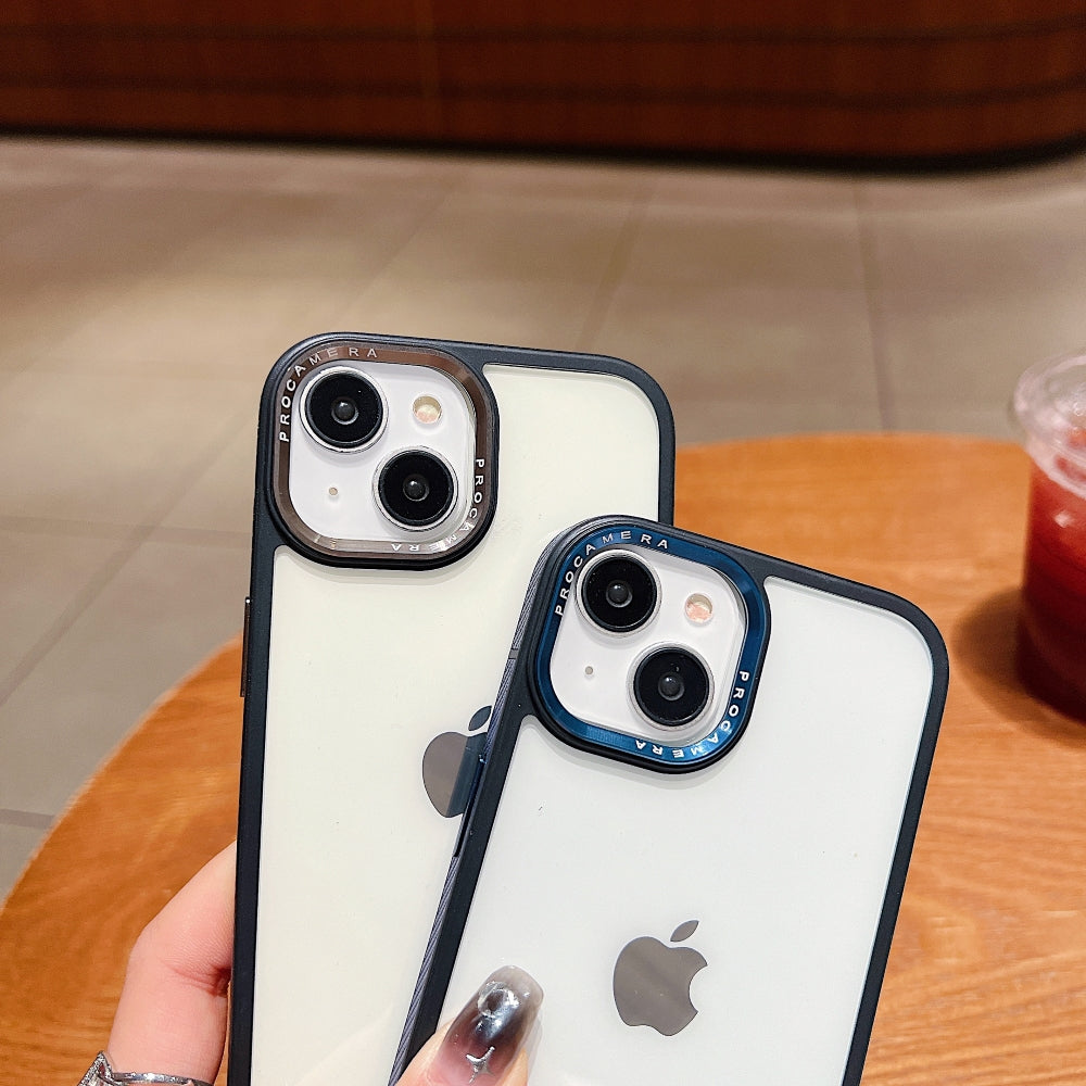 Luxury Transparent Anti-shock Metal Camera Ring Case